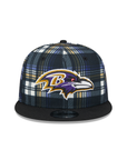 Baltimore Ravens Plaid Black 2 Tone 9Fifty Snapback Cap