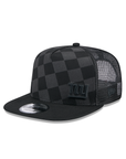 New York Giants Black Gray Checkered Trucker 9Fifty A-Frame Snapback