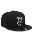 San Francisco Giants Black On Black White Outline 59Fifty Color Basic Fitted
