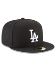 Los Angeles Dodgers Black On White Green Undervisor 59Fifty Fitted