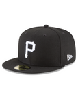 Pittsburgh Pirates MLB Basic Black on White 59Fifty Fitted Hat