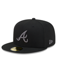Atlanta Braves Black On Graphite 59Fifty Color Basic Fitted