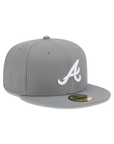 Atlanta Braves Storm Gray On White 59Fifty Color Basic Fitted