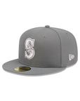Seattle Mariners Storm Gray On White 59Fifty Color Basic Fitted