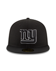 New York Giants Black On Black White Outline 59Fifty Fitted