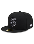 San Francisco Giants Black On Black White Outline 59Fifty Color Basic Fitted