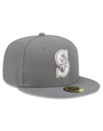 Seattle Mariners Storm Gray On White 59Fifty Color Basic Fitted