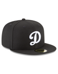 Los Angeles Dodgers D MLB Basic Black on White 59Fifty Fitted Hat