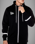 New Era Branded Black On White Zip Up Hoodie
