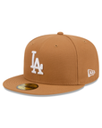Los Angeles Dodgers Light Bronze On White 59Fifty Color Basic Fitted