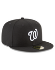 Washington Nationals MLB Basic Black on White 59Fifty Fitted Hat