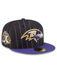 Baltimore Ravens Black White Pinstripe 10th Anniversary SP 59Fifty Fitted