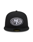 San Francisco 49ers Black On Black White Outline 59Fifty Color Basic Fitted