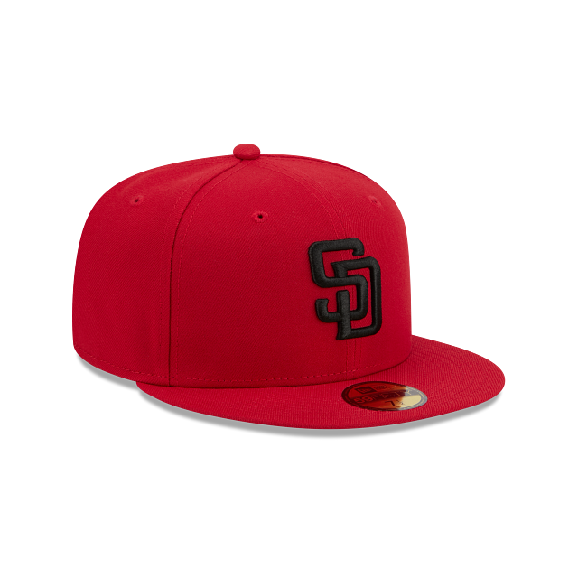 San Diego Padres Scarlet Red On Black 59Fifty Color Basic Fitted