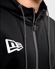 New Era Branded Black On White Zip Up Hoodie