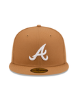 Atlanta Braves Light Bronze On White 59Fifty Color Basic Fitted