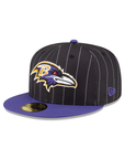 Baltimore Ravens Black White Pinstripe 10th Anniversary SP 59Fifty Fitted