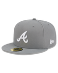 Atlanta Braves Storm Gray On White 59Fifty Color Basic Fitted