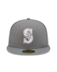 Seattle Mariners Storm Gray On White 59Fifty Color Basic Fitted
