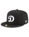 Los Angeles Dodgers D MLB Basic Black on White 59Fifty Fitted Hat