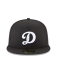 Los Angeles Dodgers D MLB Basic Black on White 59Fifty Fitted Hat