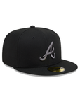 Atlanta Braves Black On Graphite 59Fifty Color Basic Fitted