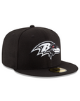 Baltimore Ravens Black On White 59Fifty Fitted
