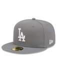 Los Angeles Dodgers Storm Gray On White 59Fifty Color Basic Fitted