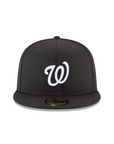 Washington Nationals MLB Basic Black on White 59Fifty Fitted Hat