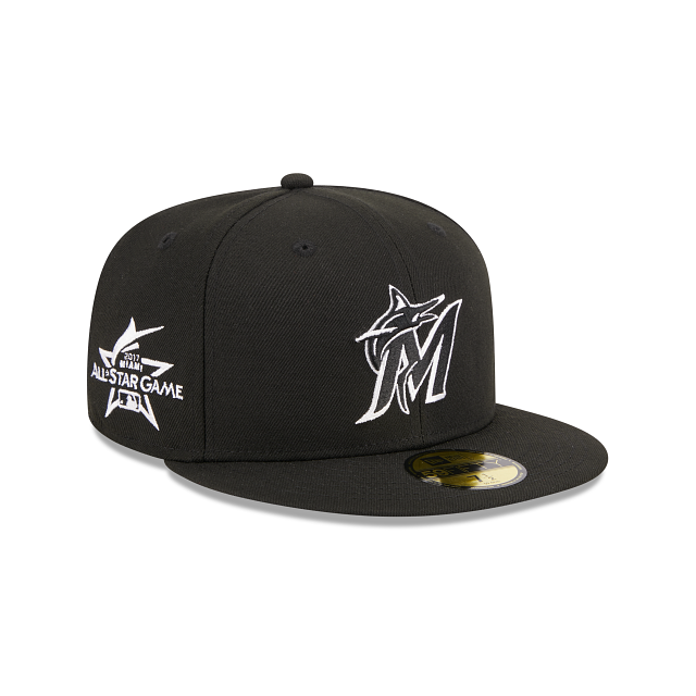 Miami Marlins Black White 2017 All Star Game Side Patch 59Fifty Fitted
