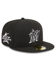 Miami Marlins Black White 2017 All Star Game Side Patch 59Fifty Fitted