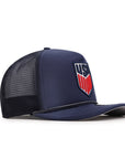 USA US Soccer Mens National Team Faded Worn Navy Trucker 9Fifty A-Frame Snapback