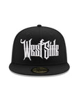 West Side Old English Graffiti Font Black on White 59Fifty Fitted