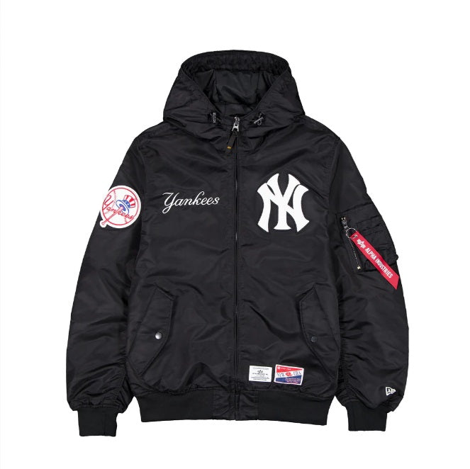 NewYork Industrie-ニューヨークインダストリー　アウター（黒） New Era X Alpha Industries New York Yankees L-2B Hooded Bomber