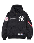New Era X Alpha Industries New York Yankees L-2B Hooded Bomber Jacket Black