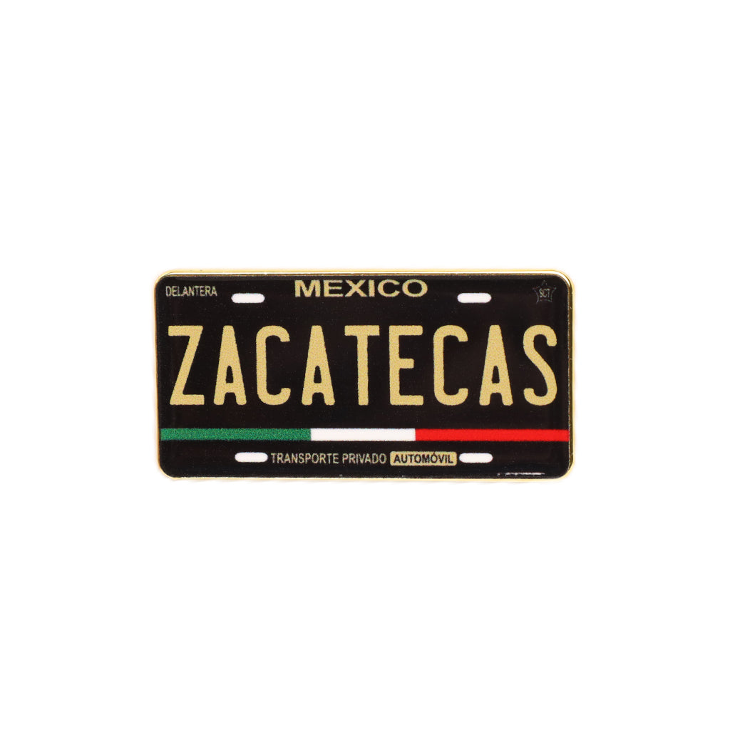 Zacatecas Mexico Black Gold Car Plate Cap Pin