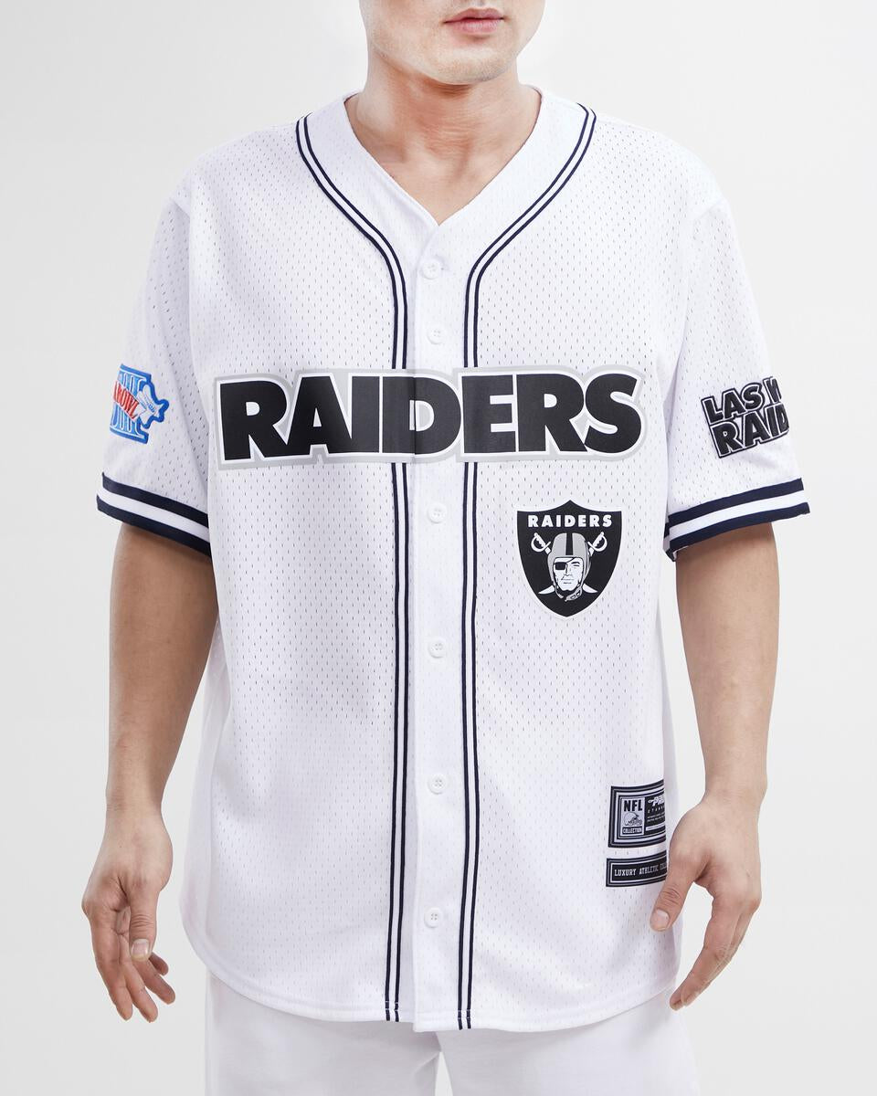 Pro Standard Las Vegas Raiders Logo Mesh White Button Up Jersey