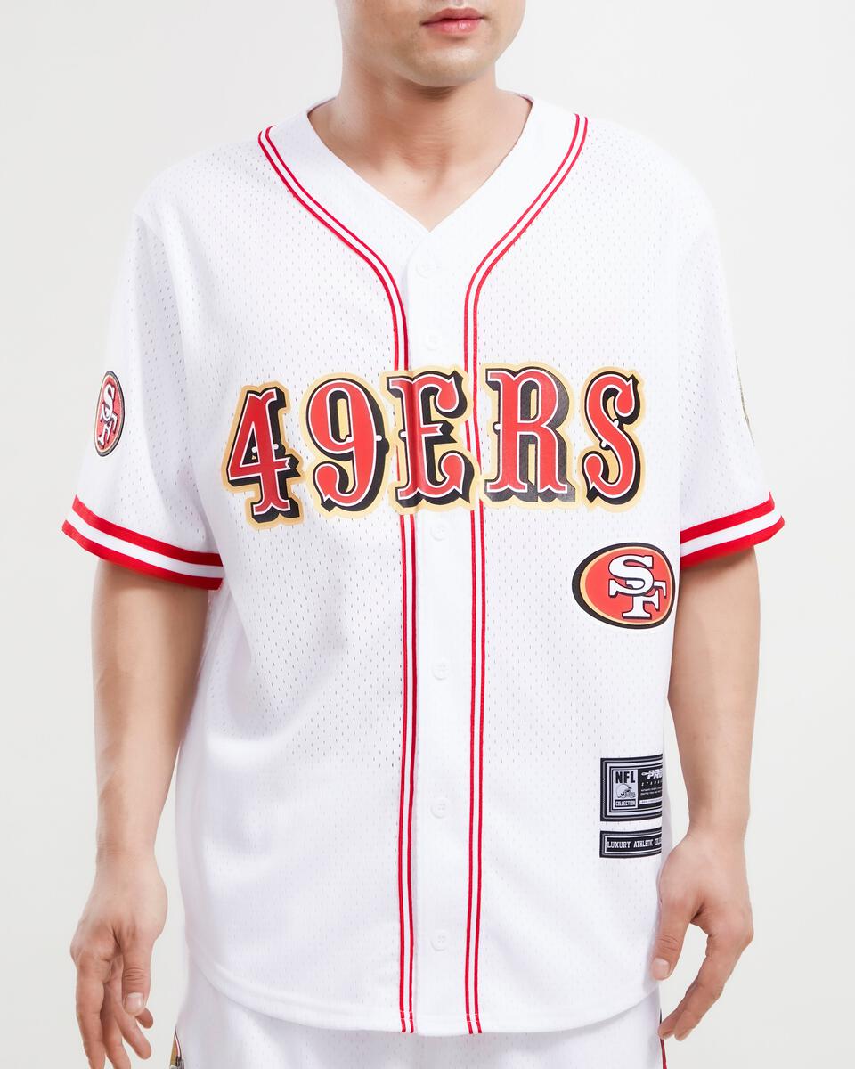 Pro Standard San Francisco 49ers Logo Mesh White Button Up Jersey