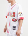 Pro Standard San Francisco 49ers Logo Mesh White Button Up Jersey