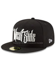 West Side Graffiti Font Black on White 59Fifty Fitted