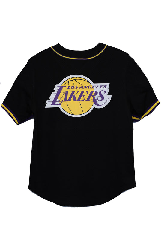 Pro Standard Los Angeles Lakers Logo Mesh Button Up Jersey - Yellow  (BLL153895-YLW)