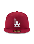 Los Angeles Dodgers MLB Basic Cardinal Red on White 59Fifty Fitted Hat