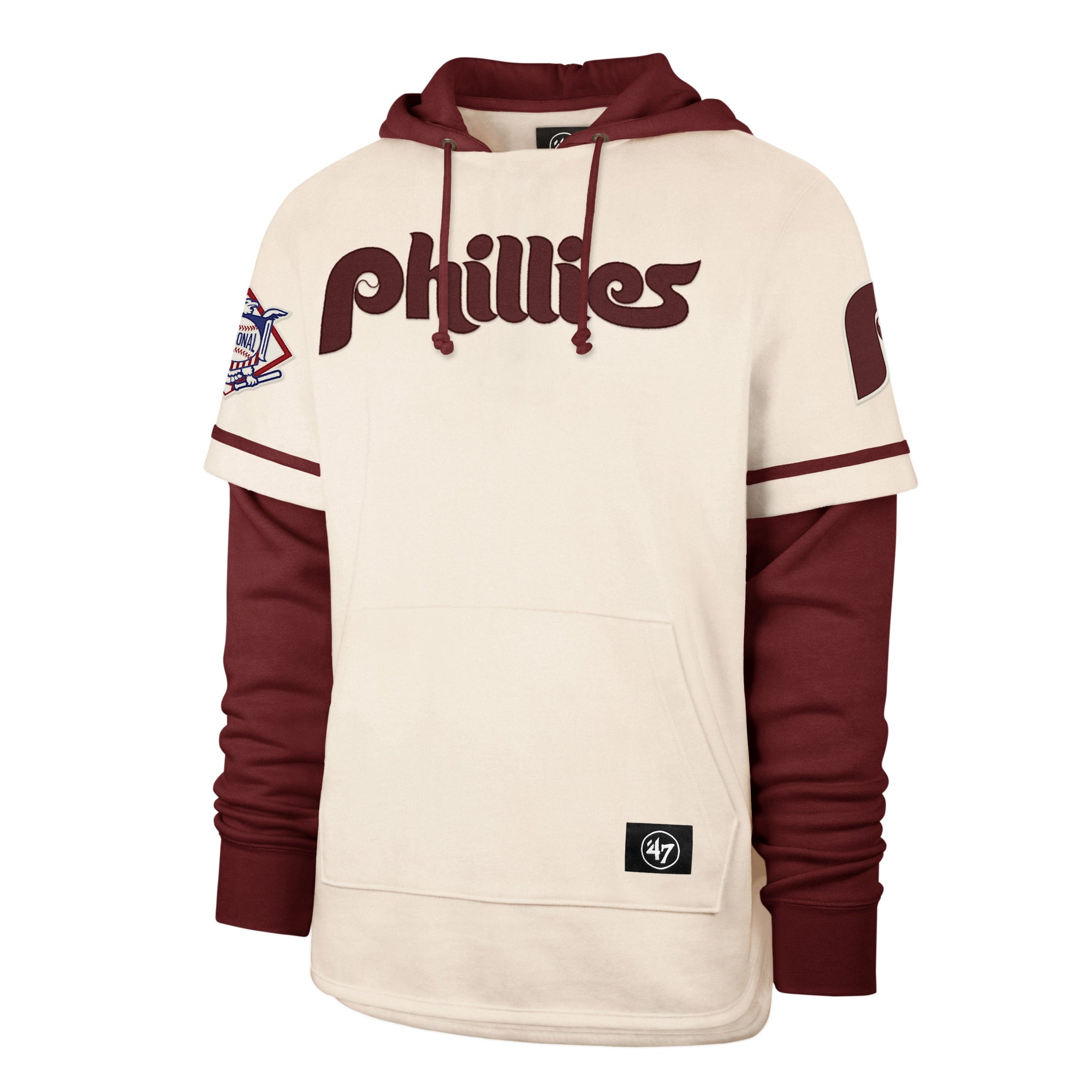 Phillies Cooperstown Cream Trifecta '47 Brand Shortstop Pullover Hood