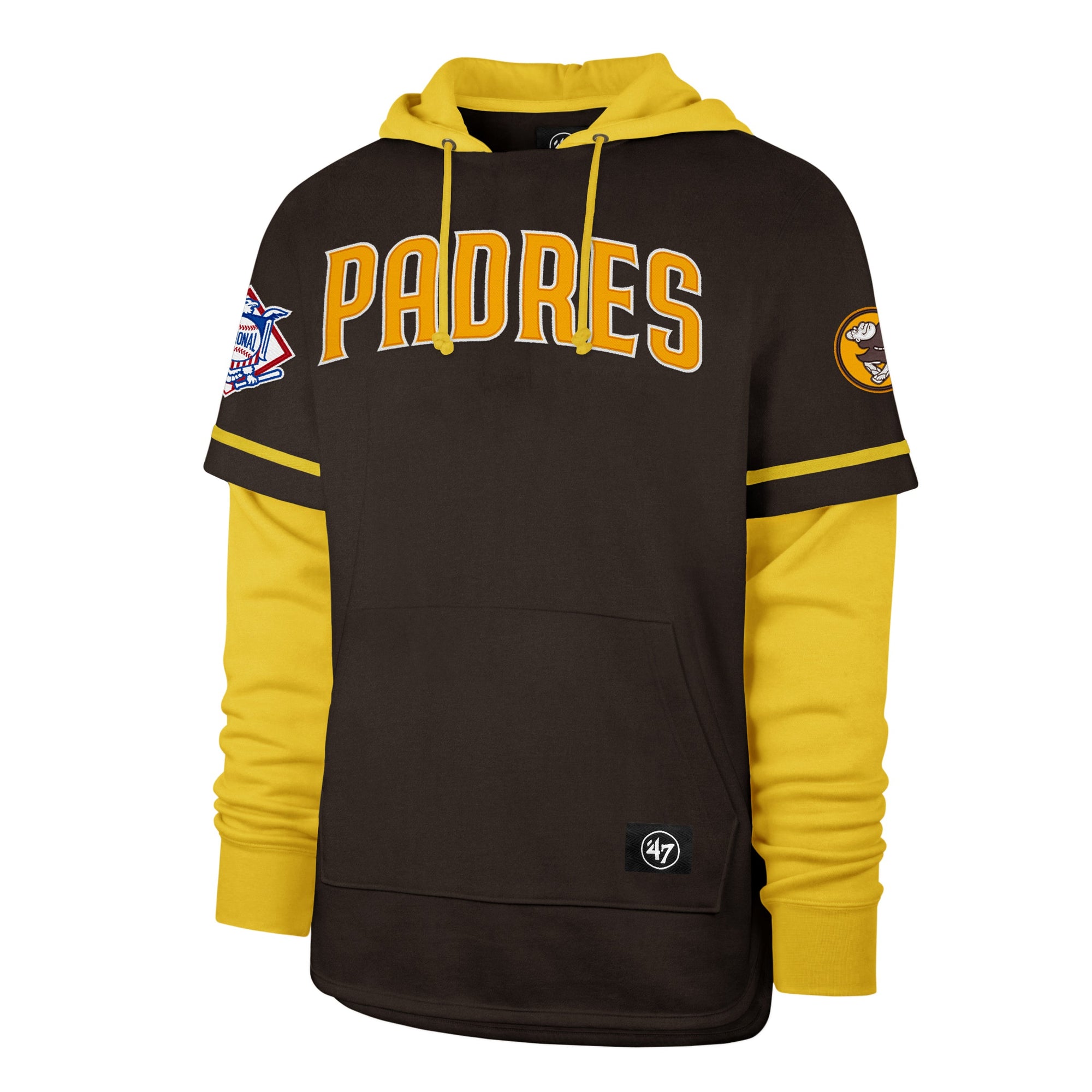San Diego Padres Cooperstown Trifecta '47 Brand Shortstop Brown Pullover Hood
