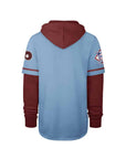 Phillies Cooperstown Trifecta '47 Brand Shortstop Carolina Blue Pullover Hood