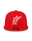 Florida Marlins Scarlet Red White 1997 WS Side Patch 59Fifty Fitted