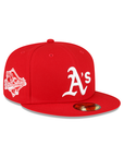 Oakland Athletics Scarlet Red White 1989 WS Side Patch 59Fifty Fitted