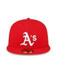 Oakland Athletics Scarlet Red White 1989 WS Side Patch 59Fifty Fitted