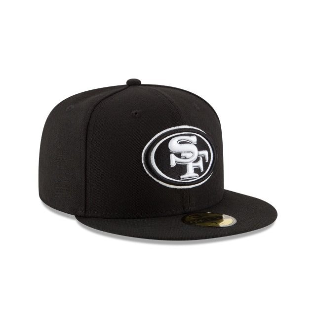 San Francisco 49ers Black on White 59Fifty Fitted Hat