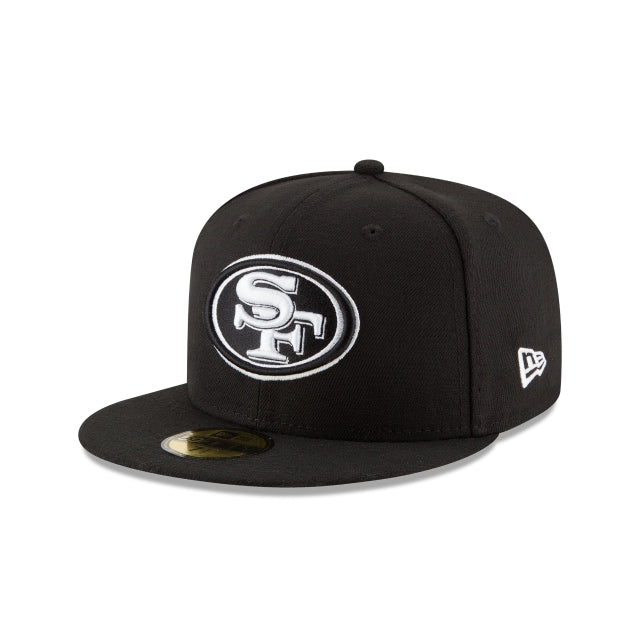 San Francisco 49ers Black on White 59Fifty Fitted Hat